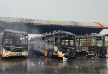 BRTS બસ ડેપોમાં લાગી આગ, ત્રણ ઇલેક્ટ્રીક બસ સળગી