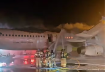 દક્ષિણ કોરિયામાં વિમાન લાગી આગ, 176 મુસાફરો સુરક્ષિત, ત્રણ ઘાયલ