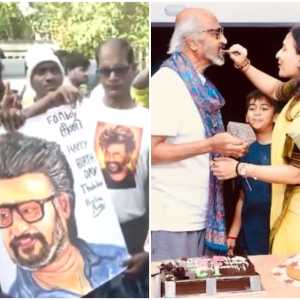 રજનીકાંત જન્મદિવસ: રજની મંદિરમાં પૂજા, ઘરની બહાર ચાહકોની ભીડ