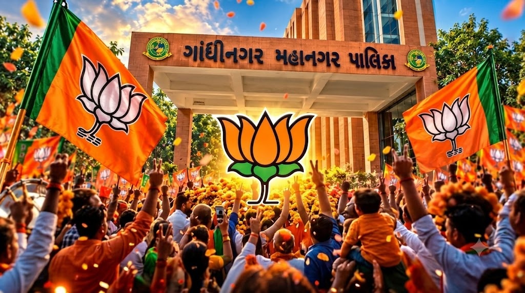 ગુજરાત સ્થાનિક ચૂંટણીમાં ભાજપનો દબદબો, ગાંધીનગર સહિત ત્રણ સ્થળે જીત